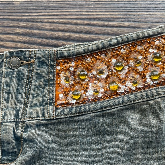 Vintage Y2k sequin denim mini skirt - Picture 2 of 6